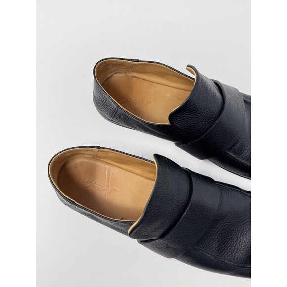 Marsell Mens Shoes Black Spatola Square Toe Leather Loafer Italian 39.5 US 6.5 main image 5